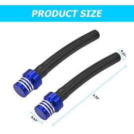 Mandark 2PCS Breather Hose Gas Fuel Tank Cap, Motorcycle CNC One Way Oil Box Valve Vent Tube with Aluminum Cover, Fuel Tank Protective Accessories Universal for Pit Dirt Bike, ATV（Blue）