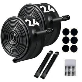 Vitog 2 Pack 24x1.75/2.125 Bike Tube, 24x1.75 24x1.95 24x2.10 24x2.125 with 32mm Schrader Valve, Butyl Rubber Bicycle Tubes with 2PCS Levers, Compatible with Cruisers, City, MTB and Road Bikes