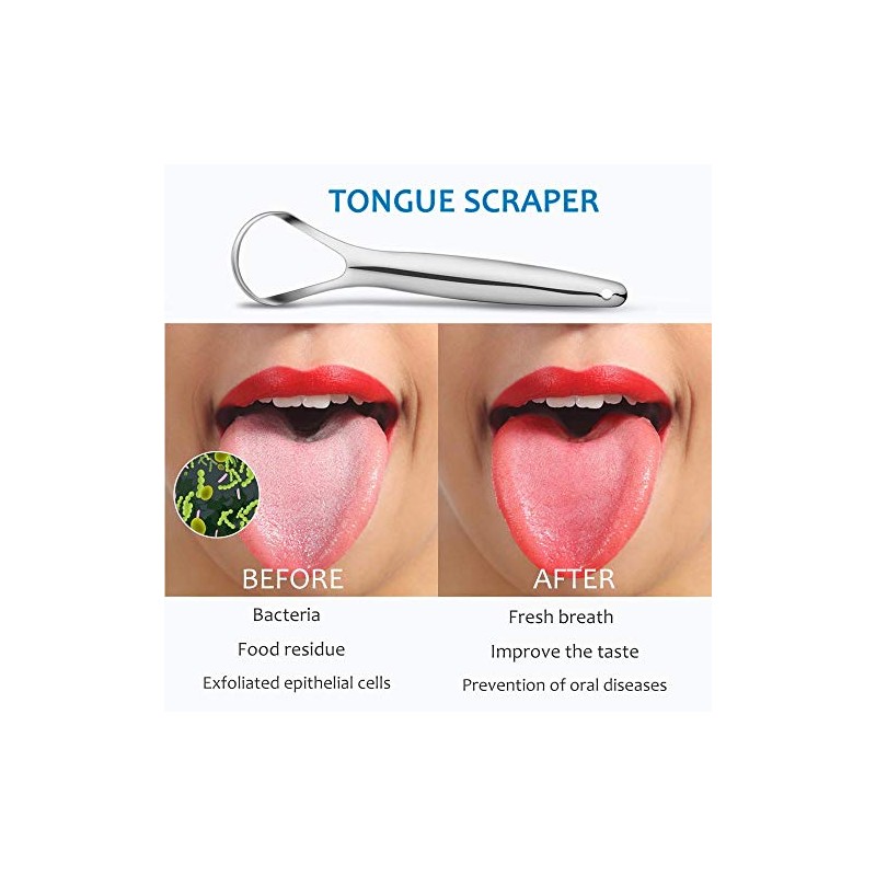 Rascador de lengua (2 unidades), reduce el mal aliento (grado