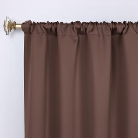 Superior Blackout Curtains, Room Darkening, Bedroom, Drapes, Kitchen, Living Room Window Accents, Sun Blocking, Thermal, 2 Pack, Solid Blackout Curtains, Set of 2, 36" x 84", Cappuccino