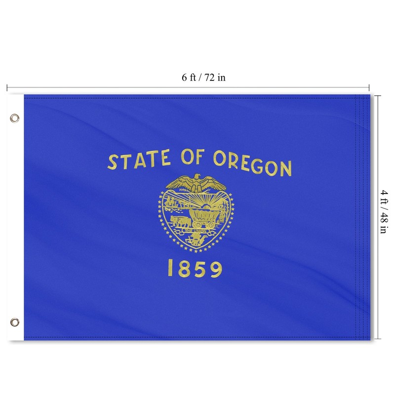 VICDRIA Oregon State Flag, 4x6 Ft, Deluxe Full Embroidered Heavy