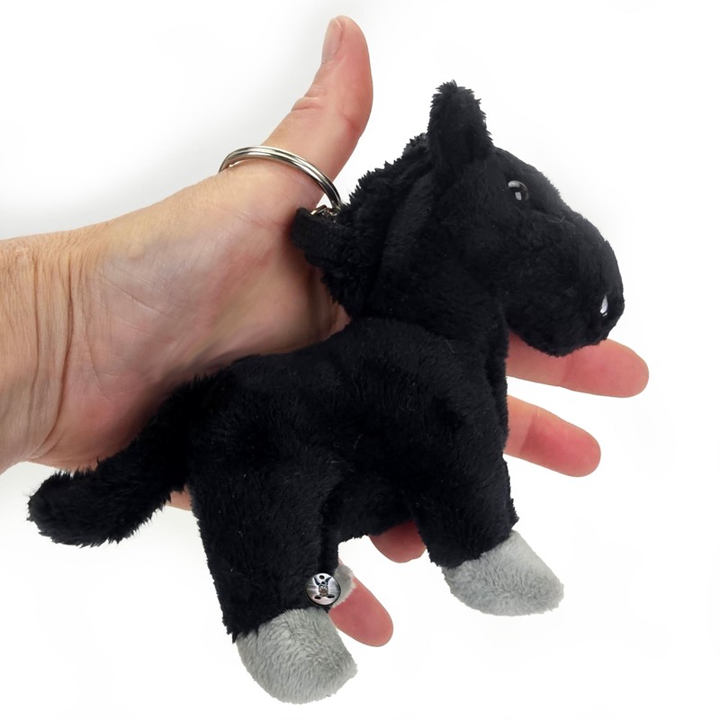 Pony Horse Key Ring Plush Toy Cuddly Toy Eclipse Black,