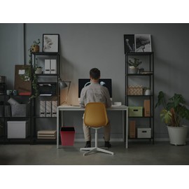 DELMON VARONE - Waste Paper Bin Made of Cambridge Top Grain Leather, Red, Retro Paper Bin for Desk, Office and Home, Stylish Waste Bin without Lid Made of Premium Genuine Leather, Dimensions: 25 x 21