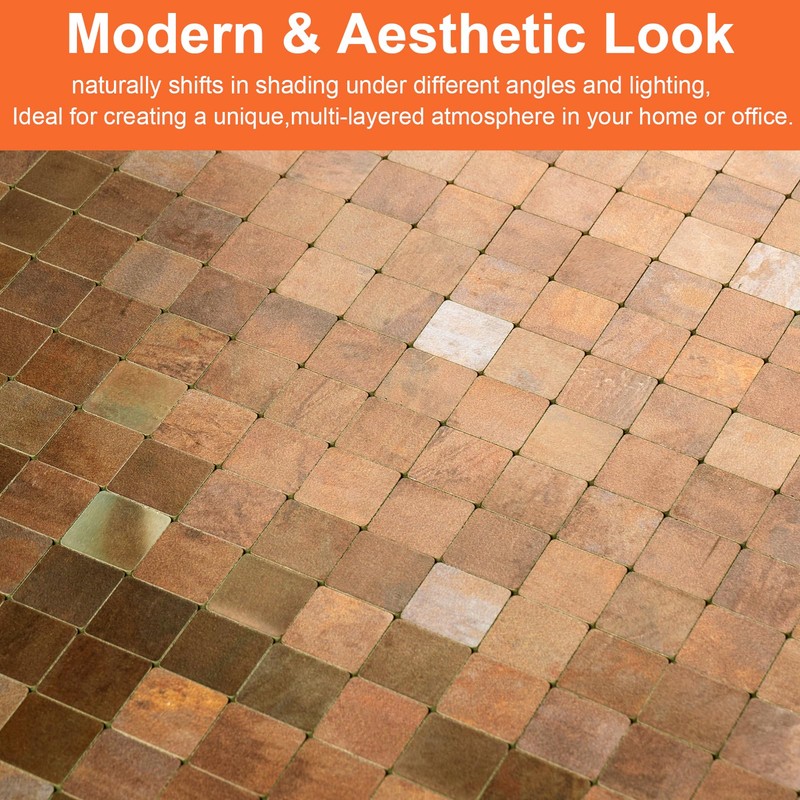 OYASIMI 10-Sheets Metallic Peel and Stick Backsplash Mosaic Tiles, Retro