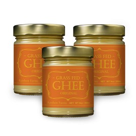 Ghee Butter 9 ounce by Rainbow Farms - Quality Clarified Butter Fat from Pasture-Raised French Sevre Butter, Non-GMO