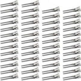 50 Piezas Pinza Pelo de Hierro Plata 4.5cm Doble Horquilla Accesorio Hecho a Mano para Peinado, Uso en Casa y Maquillaje, Ligero, Firme Marcas
