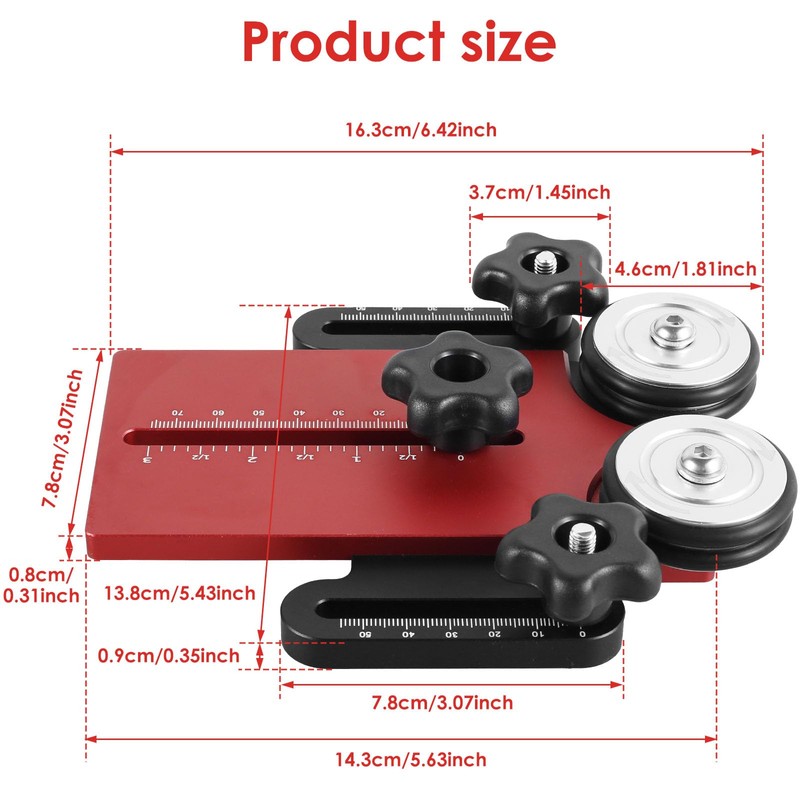 Abizarch Double Wheel Bearing Stock Roller Aluminum Alloy Woodworking Stock