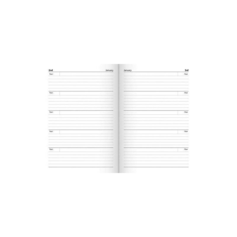 2019 5 Year Undated Leather Look A5 Week To View