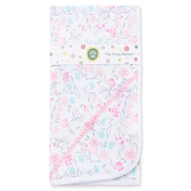 Little Me Blankets for Baby Girls' Watercolor Swaddling Receiving Blanket, 30 x 27 Inches