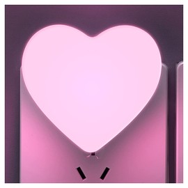Etigood Cute Heart Plug in Night Light with Sensor (Pink)