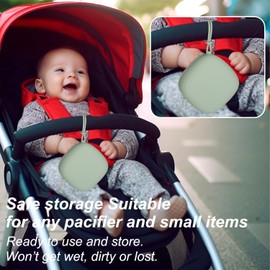 Paquete de 2 Estuches Portadores de Chupón de Silicona, Estuche Portátil para Chupón para Bolsa de Pañales, Libre de BPA, Bolsa de Silicona para Chupones de Bebés Recién Nacidos para Niños y