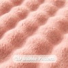 Wajade Fluffy Flannel Blanket Pink Bubble Faux Fur Bed Throw