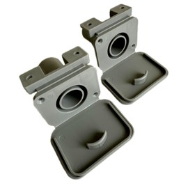 2 x 28mm Waste Outlet Hose Sockets with Flap – Caravan/Motorhome/Caravan Waste Connectors – Compatible with 81320 Rigid Pipe & 80008 28.5mm ID Grey Convoluted Hose