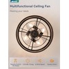 LEDIARY 18 inch Black Caged Ceiling Fan with Light, Bladeless