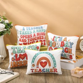 Kacctyen 12 Pcs Teacher Appreciation Gifts Makeup Bag Women Cosmetic Bag Toiletry Pencil Pouch Teacher Thank You Gift Travel Makeup with Zipper Graduation Back School Birthday Party Favor