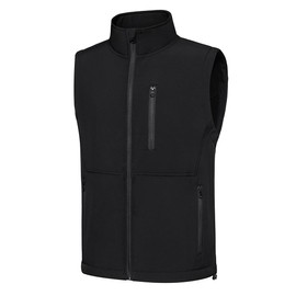 Msmsse Men's Outerwear Lightweight Vest Standing Collar Puffer Sleeveless Jacket for Hiking Running Golf Black L