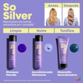 Shampoo Morado Matrix So Silver Para Cabellos Rubios 300 Ml                                                                                           