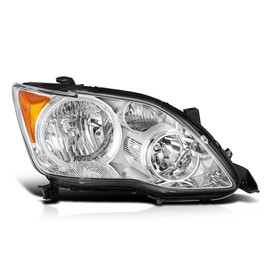 Right/Passenger Side Halogen Headlight Assembly Compatible with 08-10 Toyota Avalon | Headlamps with Chrome Housing