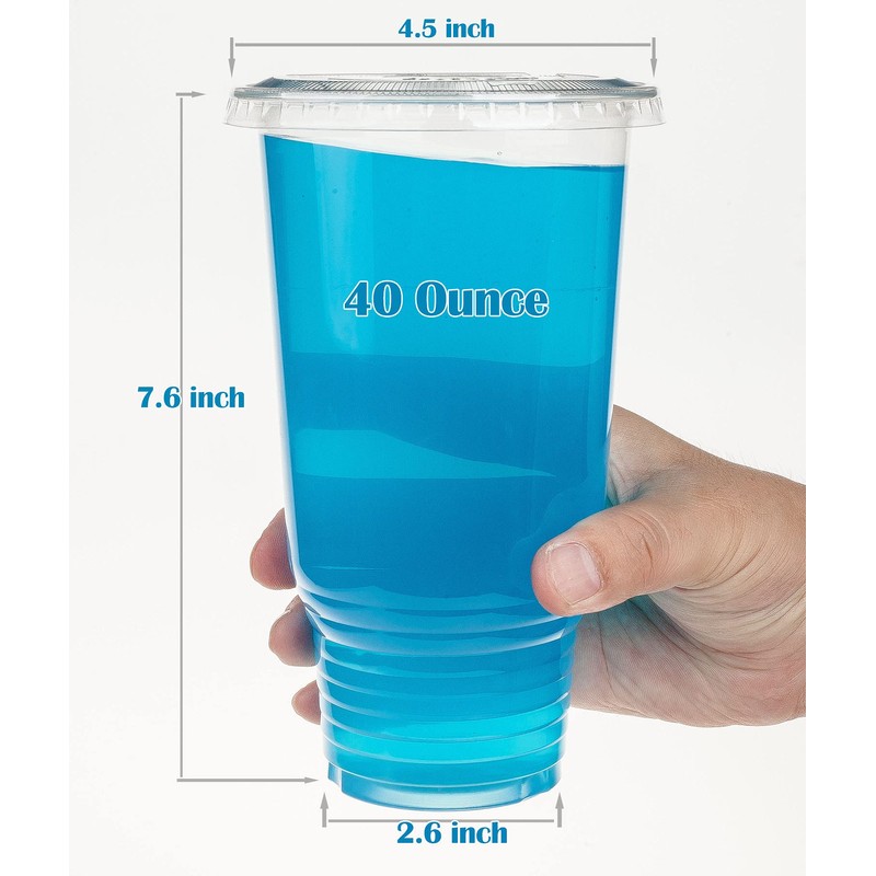 Golden Apple Cup series, 40oz Clear Plastic cups with Flat