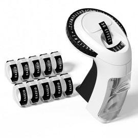 EazeID Embossing Label Maker Machine, Vintage Label Maker with Tapes Black, Manual Embossed Labeler with 10 Rolls 9mm 3D Embossing Label Tapes Waterptoof, Omega Home Embosser for DIY & Crafting