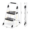 KINGRACK Sturdy Steel 2 Step Ladder, Folding Step Stool with