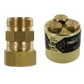 Fogg It 1/4 GPM Brass Misting Nozzle with Dramm Brass Garden Hose Swivel (Bundle, 2 Items)