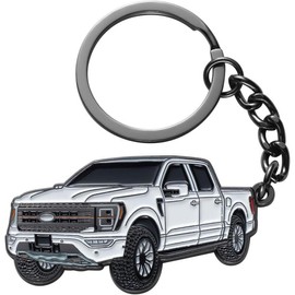 F150 Keychain for Ford F150 Accessories 2023 F-150 Key Chain Fob Cover 2022 Toy Truck Metal KeyRing Accessories White - Colour: F-black