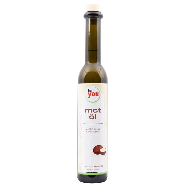 MCT Oil Made from 100% Coconut 250 ml | 70% Caprylic Acid and 30% Capric Acid | Coconut Oil Extract - Ideal for Ketogenic Diet & Bulletproof Coffee | Energy Supplier for Body & Brain (Pure)