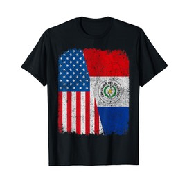 Paraguayan American Flag Half USA Paraguay Root Proud T-Shirt