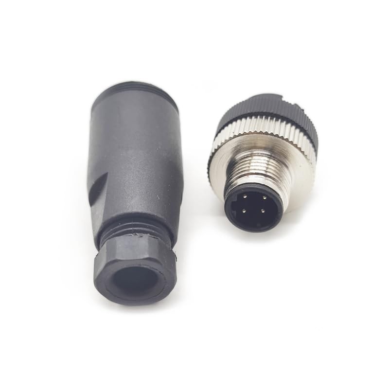 Pack of 5 M12 4-pin D Code Plug Circular Connectors,