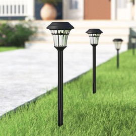 Yardwe 8 Sets Solar Pathway Lights Stakes, 12.2 Inch Black Plastic Replacement Stakes for Garden Yard Pathway Landscaping Decor