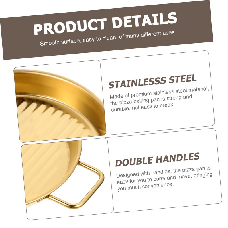 Operitacx Stainless Steel Pizza Plate Perforated Baking Tray for Even