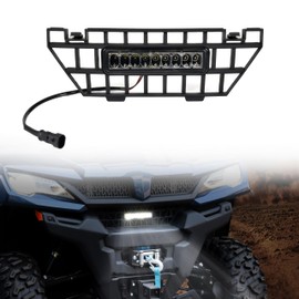 SLORIMOD Front Mesh Grille with LED Accent Light Bar for CFMOTO UFORCE 1000 2019-2025/1000 XL 2022-2025 Accessories, Waterproof Radiator Screen with LED Accent Spotlight Bars