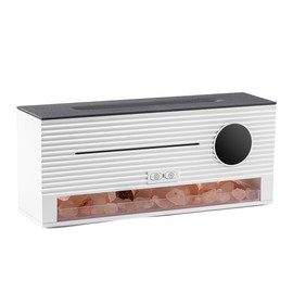 Flame Essential Oil Diffuser for Home, Humidifier with Remote Control and Himalayan Salt Rock - LED Time Display, Timer & Auto Shut-Off, 2 Flame Color