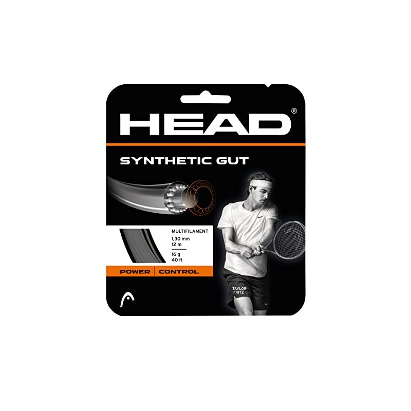 HEAD Synthetic Gut Tennis String Full Set, 17 Gauge, Black,