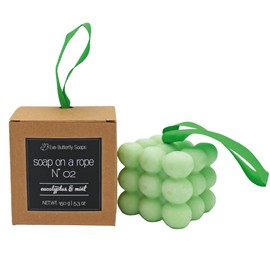 Soap on a Rope No. 02 Eucalyptus & Mint Massage Soap with Ribbon, Eucalyptus and Mint Fragrance