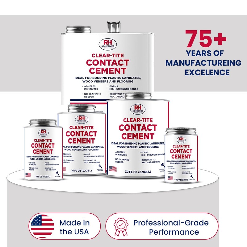 Clear-Tite Contact Cement, 8 oz. can - Laminate Flooring, Countertops,