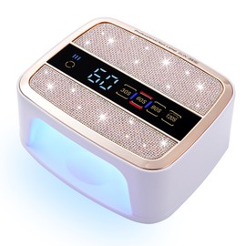 Cordless UV LED Nail Lamp, 168W UV Nail Light for Nail Polish, Portable Nail Dryer, Portable Nail Lamp with 4 Timers and LCD Display, Diamond Professional Nail Lamp for Home Salon Nail Art Tools