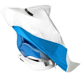 Child Seat, Sunshade, Heat Shielding Cover, Insulated, Sunshade, Protection Against Heat, UV Protection, 37.4 x 29.1 inches (95 x 74 cm), Compatible with Baby Strollers, Silver/Blue, Oxford Fabric
