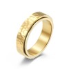 SeiMios Fidget Ring for Anxiety Stainless Steel Gold Stress Relief Spinner Ring for Women Men Hammered Finish Size 8