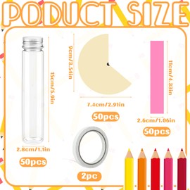 50 Set Back to School Pencil Shape Gift Jar Pencil Plastic Candy Gift Box Thank You Teacher Candy Jar for Fillable Classroom Back to School Holiday Favor Supplies