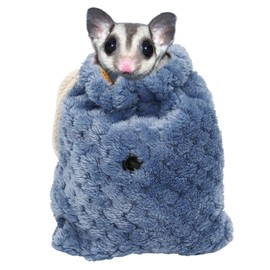Sugar Glider Bonding Pouch Carrier Bag, Small Animals Sleeping Pouch Bag with Breathable Vent and Drawstring, Portable Travel Bag for Sugar Glider Rat Squirrel Guinea Pig Birds Parrot (Blue)