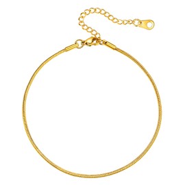 Prosteel Gold Anklets for Women Girls Metal Herringbone Chain Ankle Bracelet Jewelry
