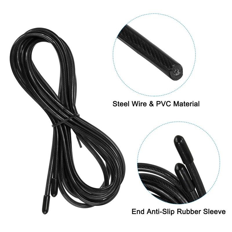 PATIKIL 10Ft Speed Jump Rope Replacement Cable, 4 Pack 4.5mm