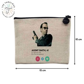 Canvas Bag - Agent Smith Social Network Meet Love - Linen Look Cosmetic Bag - Purse - 15 x 10 cm, Agent Smith 15 x 10 cm, Cosmetic Bag, Agent Smith, Cosmetic bag