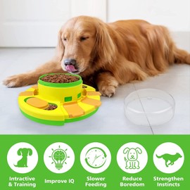 BEEFABLE Dog Puzzle Feeder Toy - Green Slow Feeding Dog Puzzle Toys for IQ Training & Mental Enrichment - Food Dispenser for Small Breeds