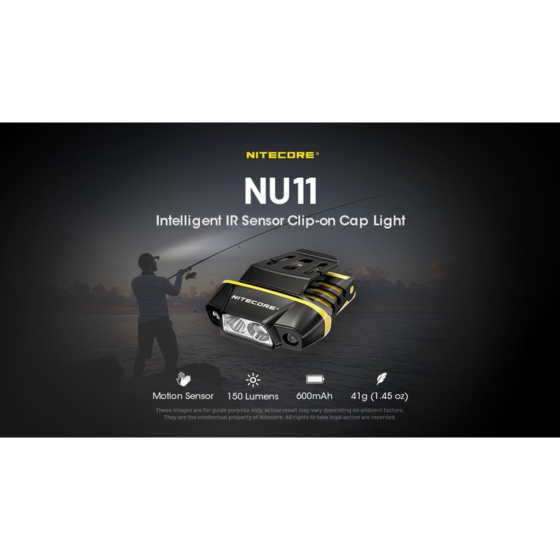 Nitecore NU11 Clip-On Cap Light and Headlamp, 150 Lumen Bright,