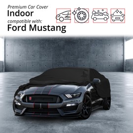 Car Covers Scratch Resistant Indoor Car Cover with Warranty Compatible with Ford 1979-2004 Mustang - Black Satin Ultra Soft Material Car Cover Car Accessories