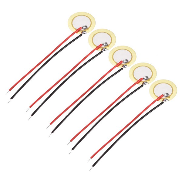sourcing map 5 Pcs Piezo Discs 15mm Acoustic Pickup Transducer
