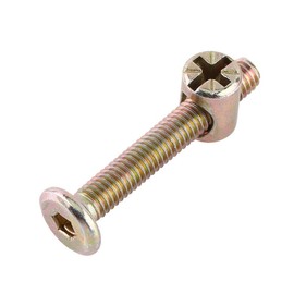 10 piezas Tornillos para muebles de acero al carbono con tuercas de barril Sujetador de conector de tuerca de pasador, Tornillos de cabeza hexagonal de acero al carbono(90mm)